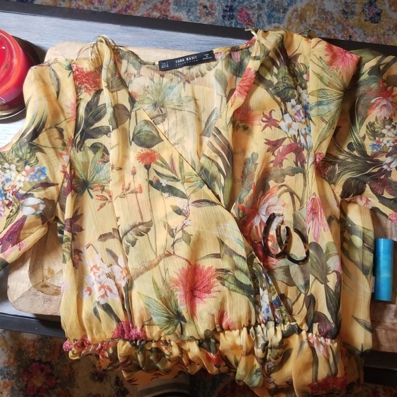 Zara | Canary Yellow Tropics Dress - Picture 1 of 5